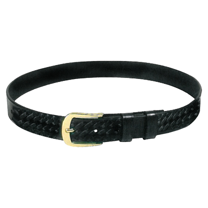 Boston Leather 1.5" BW Belt w/Gold Buckle